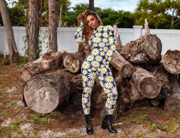 Serena Williams Goes Full Floral in Daisy Print Catsuit